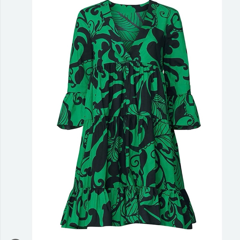 LA Double J Jennifer Jane Tiered A-Line Mini Dress Sz M